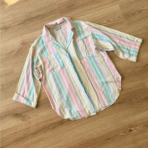 Avon Fashions Vintage Rainbow Striped Top size medium